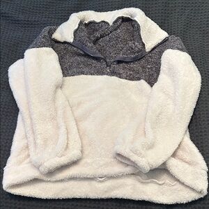 Amazon Women's Cozy Fleece Hoodie - Gray and Cream